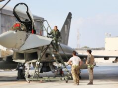 Joint British-Qatari Typhoon Squadron fly over 60 missions