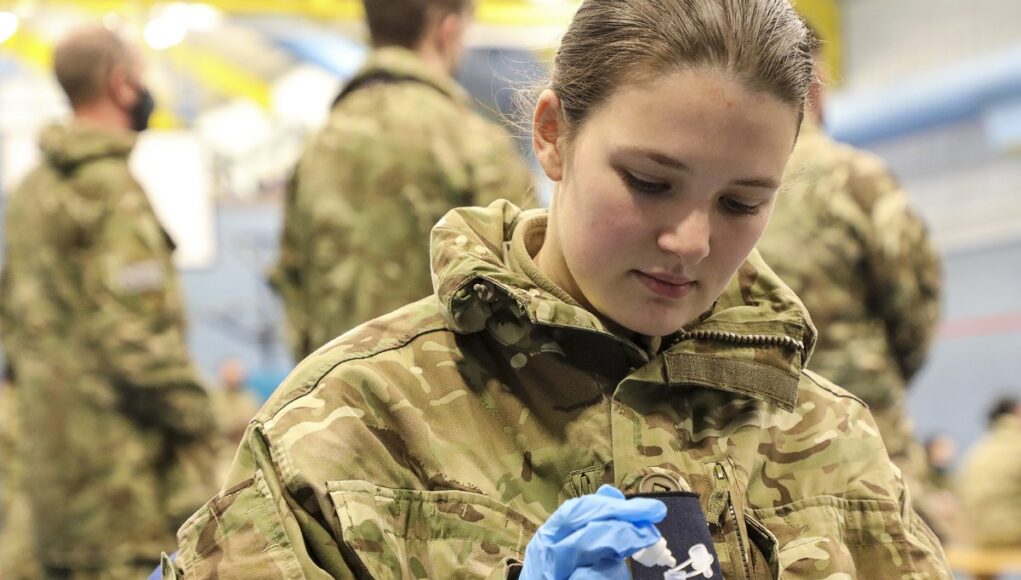 RAF Personnel prepare for Covid testing duties