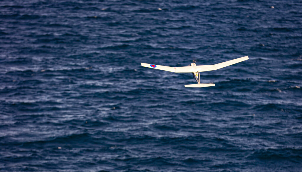 HMS TAMAR LAUNCHES PUMA DRONE AT SEA