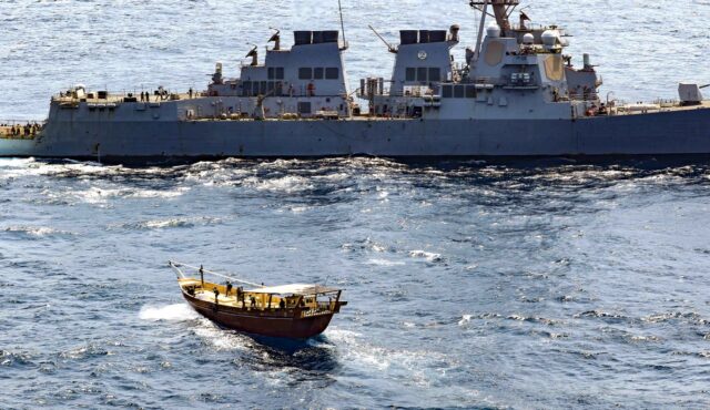 USS Winston S. Churchill seizes weapons off Somalia