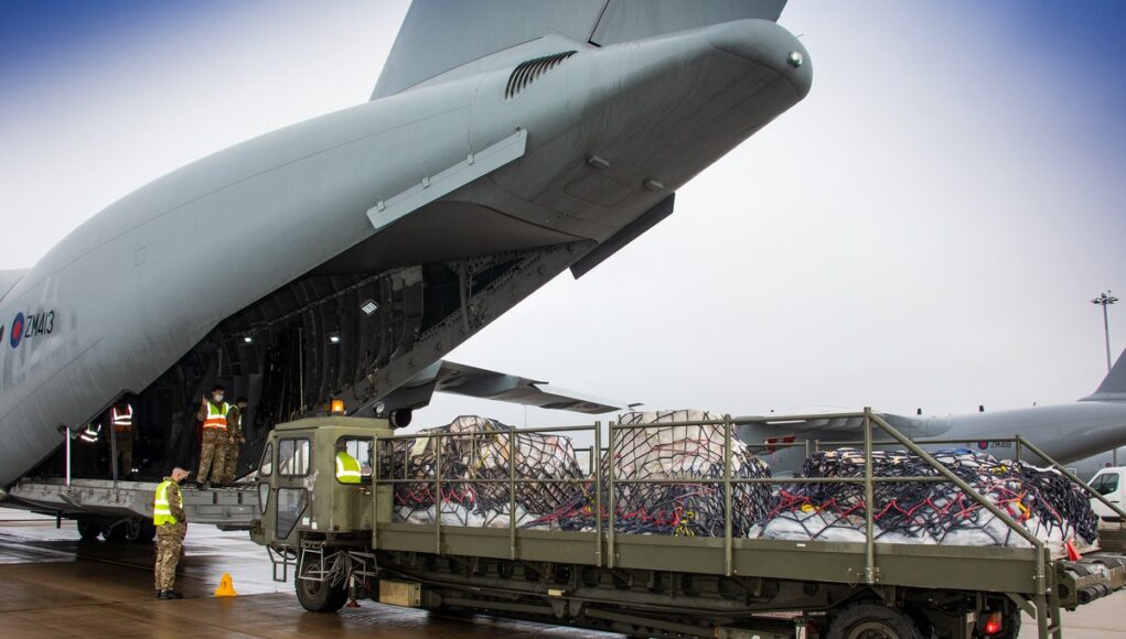 RAF transport Oxford AstraZeneca vaccine to Ascension Island in the South Atlantic Ocean