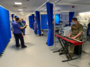 Royal Marines Band perform for hospital patients
