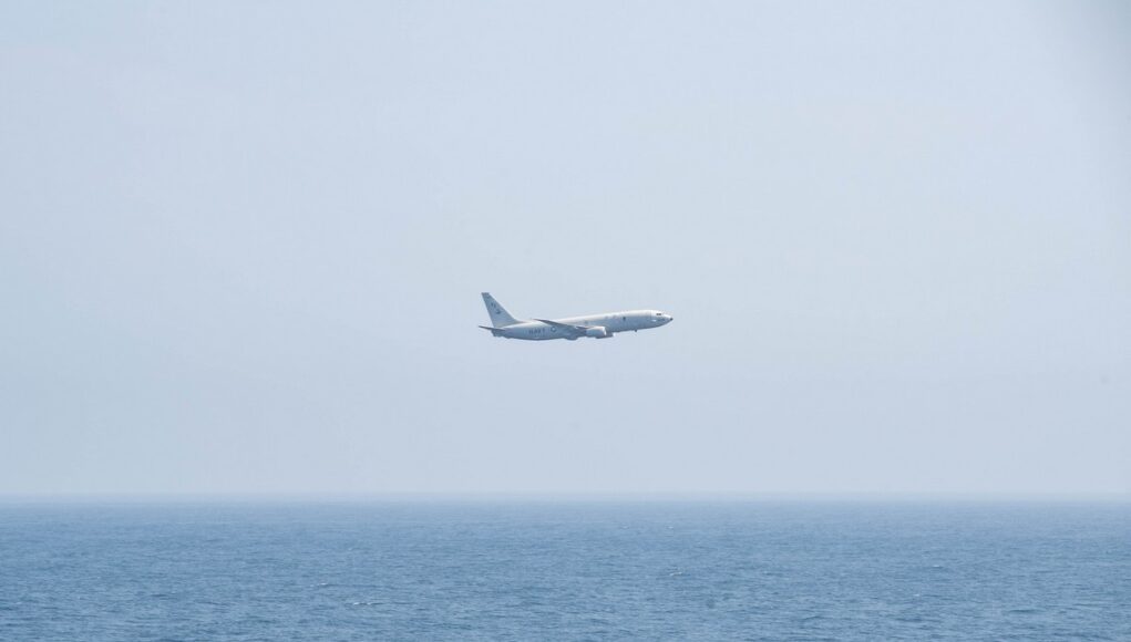 The aircraft carrier USS John C. Stennis (CVN 74) transits the Strait of Gibraltar