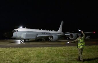 British spy plane circles Russian territory in Baltic