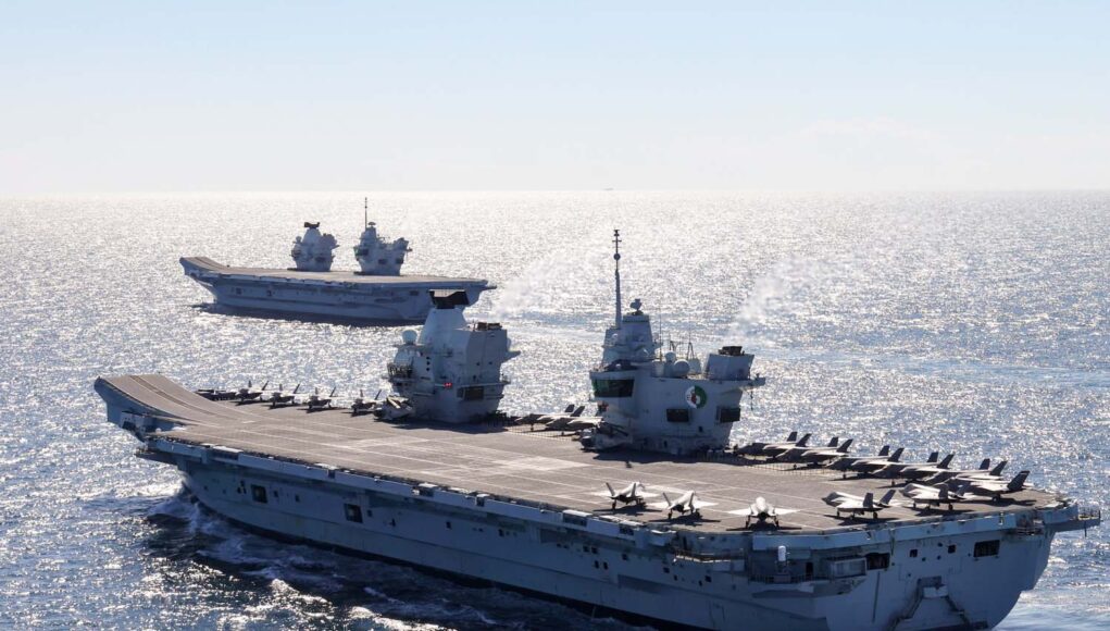 HMS Queen Elizabeth Meets up with HMS Prince of Wales