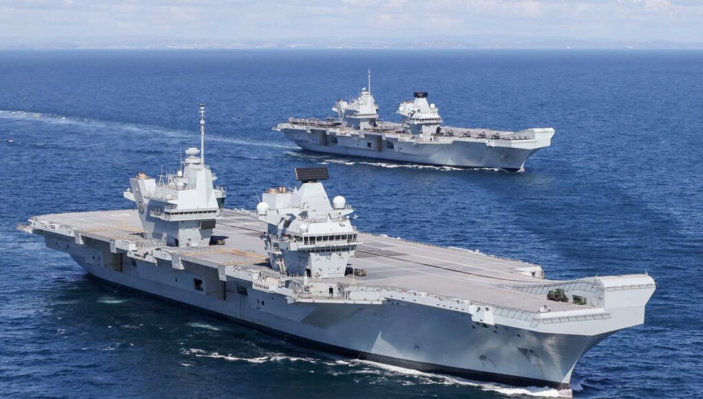 HMS Queen Elizabeth Meets up with HMS Prince of Wales