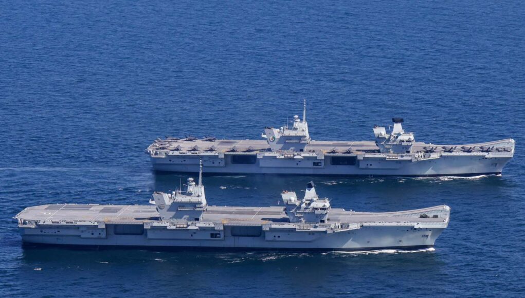 HMS Queen Elizabeth Meets up with HMS Prince of Wales