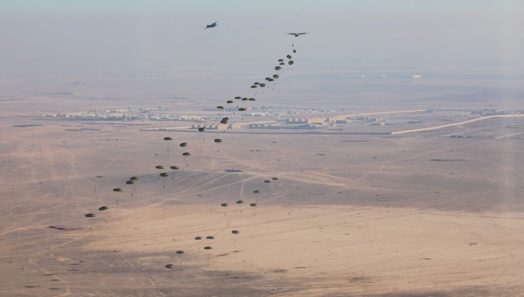 Paratroopers conduct joint exercise in Jordan in support of Carrier Strike Group