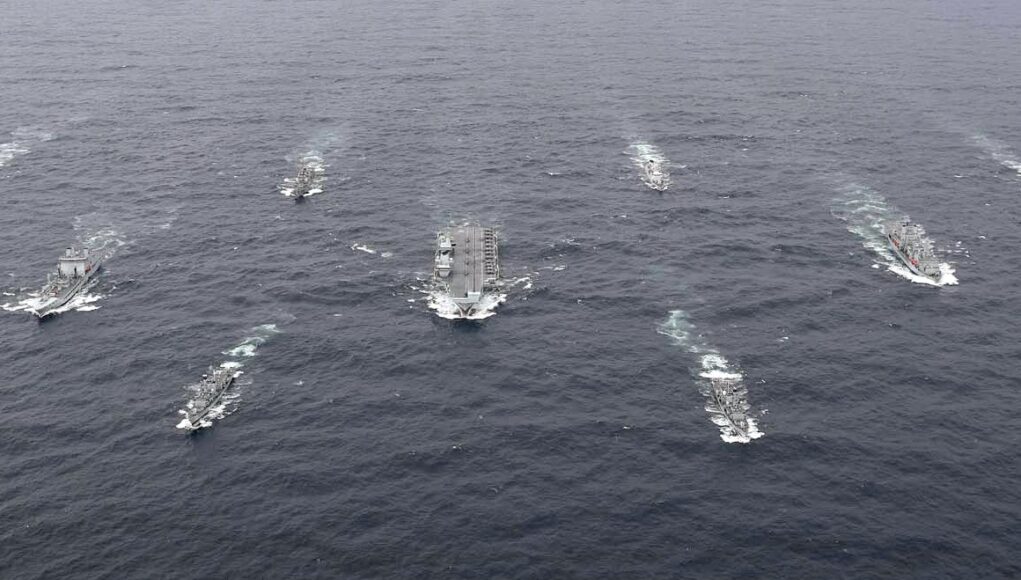 The Carrier Strike Group at sea