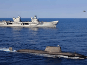HMS Queen Elizabeth joins up with HMS Artful