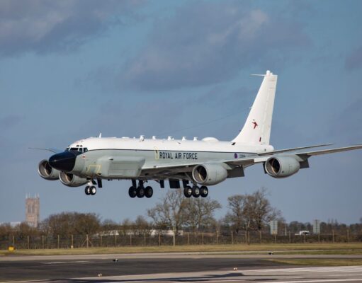 RAF Rivet Joint spy plane deploys to Norwegian fjords