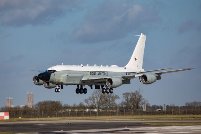 RAF Rivet Joint spy plane deploys to Norwegian fjords