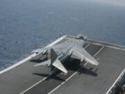 Britain trialling Harrier jets on carriers USMC-Harrier-Abroad-British-Warship-HMS-Illustrious-2007.jpg