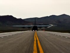 American C-130s land on highway during training exercise