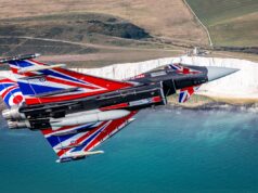 Typhoon display jet overflies White Cliffs