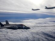 British jets ‘grapple with’ American fighters and bombers over North Sea