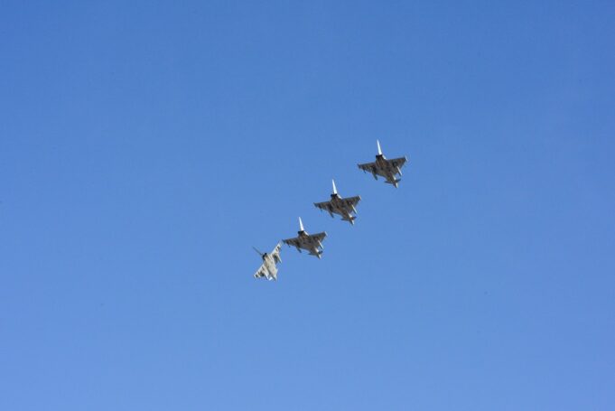 British jets in the air in defensive action over Middle East