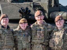 Deployed British Army tank crewed entirely by reservists