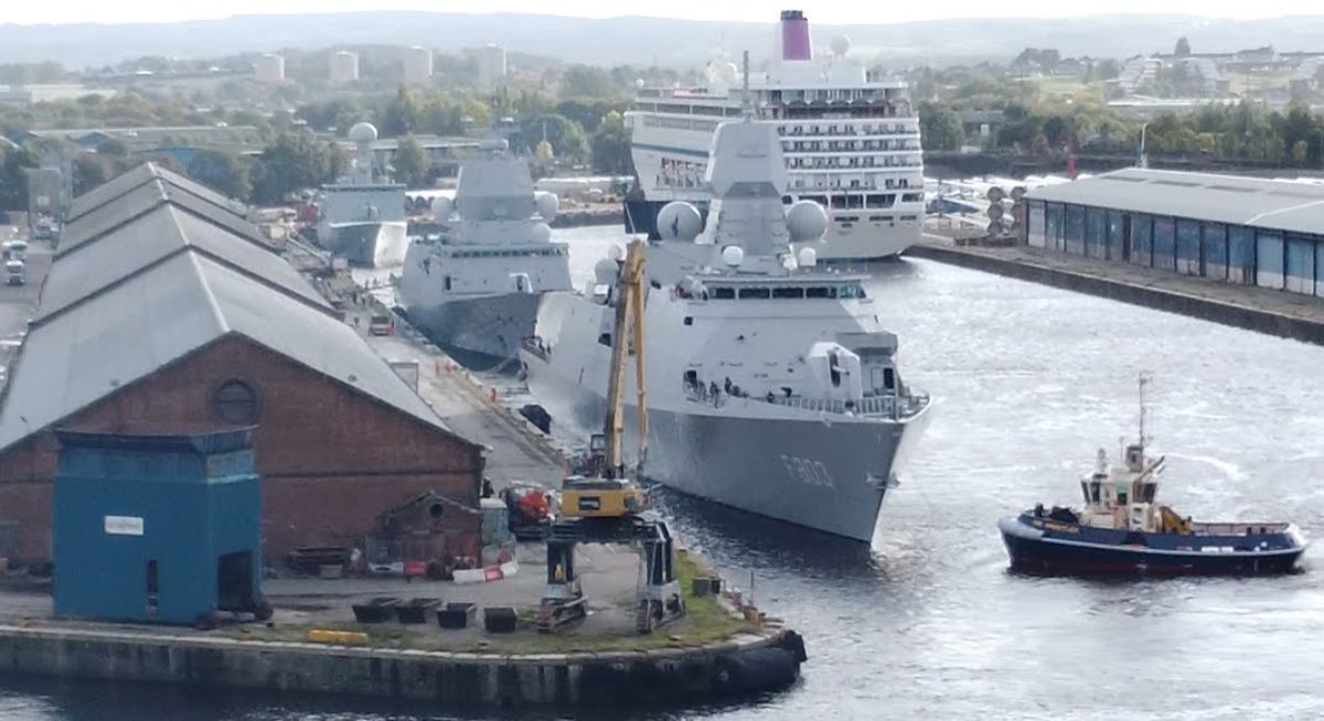 Drone footage shows NATO warships in Glasgow after exercise