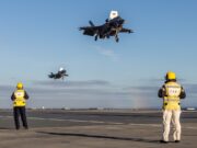 617 Squadron F35 jets land onboard HMS Queen Elizabeth