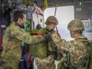 British and German paratroopers train together