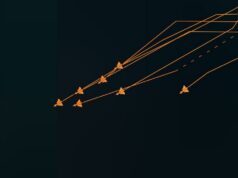 Formation of Typhoon jets conduct flypast training over North Sea