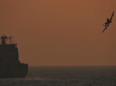 British support ship works with A-10s
