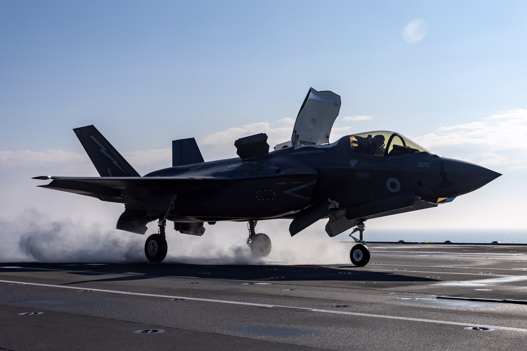 British aircraft carrier embarks her stealth jets