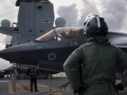 British carrier launches jets for simulated combat missions