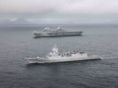 British carrier strike group navigates fjords in Norway