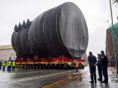 Huge section of new nuclear missile submarine moved