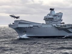 British carrier undertakes patrol of North Sea oil fields