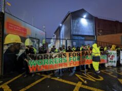 Protestors block Glasgow shipyard gates