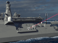 Video shows laser weapons protecting British aircraft carrier