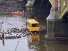 Huge emergency exercise takes place with bus in river