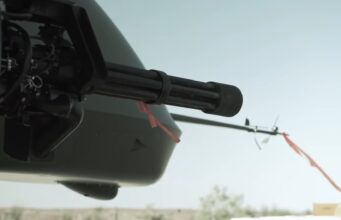 Large drone lands on tank trail in Korean demonstration