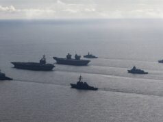 Three aircraft carriers now in waters around Britain