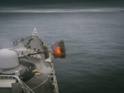 Belgian frigate opens fire on Scottish island