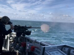 British warship opens fire with gunnery training