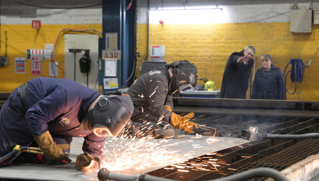 Cutting of steel on HMS Sheffield