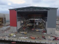 Image shows first hull in new Glasgow frigate factory