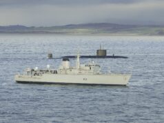 HMS Cattistock works with a nuclear sub and Merlin heli