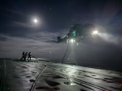 HMS Somerset and Merlin train for in-flight refuelling ops