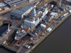 Drone shots show progress on new British warships