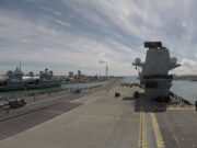 Timelapse shows british carrier depart on global mission