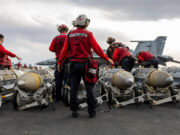 Bomb-laden carrier amid strikes on Iran-backed Houthis