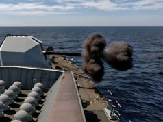 British warship ‘opens fire’ with main gun