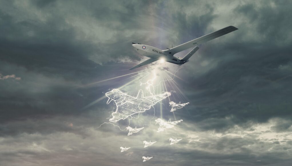 Amazing cloudscape on the sky at sunset time.