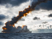 Images show missiles off the coast of Scotland