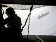 Striking imagery shows British carrier group at sea